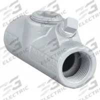 Sealing Fitting - Vertical and Horizontal: Iron, 1 in Trade Size, Female, 4 1/4 in Overall Lg (MPN EYF-100). Key specifications — Brand: APPLETON ELECTRIC; Connection Type: Threaded; Thread Gender: Female; Ends - Hazardous Fittings: 1 in FNPT x 1 in FNPT; Material: Iron; Hazardous Location Rating: Class I, Division 1 and 2, Groups A, B, C, D; Thread Type: NPT; Standards: CSA C22.2 No 30.