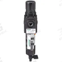 SPEEDAIRE Filter-Regulator: Compact Series, 1/4 in NPT, 80 cfm, 40 micron, 5 psi to 150 psi, Zinc (MPN 4ZK83). Key specifications — attr109419: SPEEDAIRE; attr109429: Zinc; attr109463: No; attr109467: Rubber; attr109468: Compact.