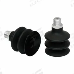 SCHMALZ Vacuum Pad Assembly: 2.5 Folds, G1/4 in, 45 mm Pad Dia, NBR, 55 A, Black, 50 mm Pad Ht (MPN 10.01.06.00031). Key specifications — attr1019168: 55 A; attr1019165: 10.01.06.00031; attr1019167: SCHMALZ; attr1019180: Black.