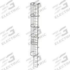 TRI-ARC Fixed Ladder with Safety Cage: 25 ft Overall Ht, 18 in Overall Wd, Steel, 26 Rungs (MPN WLFC1126). Key specifications — Brand: TRI-ARC; Assembly: Unassembled; Number of Sections: 2.