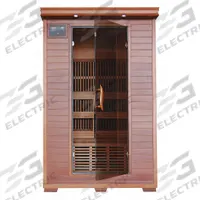 HEATWAVE Infrared Sauna: Rectangular, Cedar Wood, 2 Max Occupancy, 6 Heaters, 47 1/4 in Overall Lg (MPN BSA1309). Key specifications — Features: EZ-Touch Dual Interior and Exterior LED Control Panels.