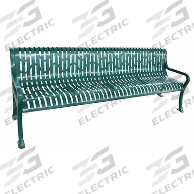 APPROVED VENDOR Outdoor Bench: 96 in Overall Lg, 33 in Overall Ht, Green, Green, Slat Surface - Thermoplastic Coated Steel Benches