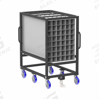 VALLEY CRAFT Parts Cart: 600 lb, Gray, 54 in L x 36 in W x 67 in H - Small Parts Compartmented Carts