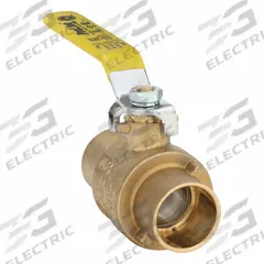 APPROVED VENDOR Manual Two-Way Ball Valve: 1 in, Brass, Straight, Sweat x Sweat, Full Port Ball Port (MPN 107-845NL). Key specifications — Brand: APPROVED VENDOR; Handle: Lever.