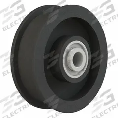 BREWER MACHINE & GEAR Flat Belt Idler Pulley: 1 in Bore, 7 in OD, Cast Iron, Ball Bearing (MPN P4B). Key specifications — Bearing Type: Ball; Brand: BREWER MACHINE & GEAR.