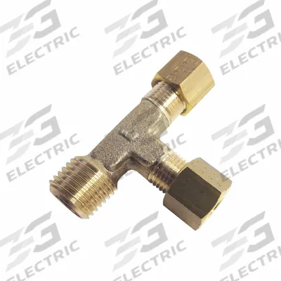 PARKER Compression Tee Fitting: 1/8 in Pipe x 4 mm OD x 4 mm OD Fitting Size - Standard Sleeve Brass Compression Fittings