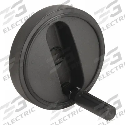 KIPP Hand Wheel: Solid, Fold Away Handle, Thermoplastic, 1/2 in Bore, 125 mm Dia - Solid Hand Wheels with Folding Handle