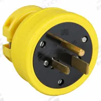 APPROVED VENDOR Straight Blade Plug: 6-50P, 250V AC, 50 A, 2 Pole, 3 Blade, Yellow (MPN P650DF)