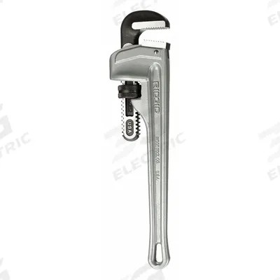 RIDGID Pipe Wrench: Aluminum, 2 in Jaw Capacity, Serrated, 14 in Overall Lg - Straight Pipe Wrenches