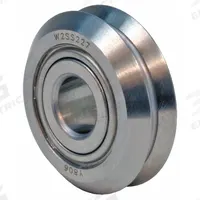 BISHOP-WISECARVER Yoke Roller: 1 51/64 in Roller Dia, V-Groove, Stainless Steel, -22°F to 500°F (MPN W3SS227). Key specifications — Brand: BISHOP-WISECARVER.
