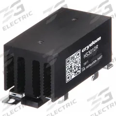 CRYDOM Heat Sink: DIN Rail Heat Sink Mounting, Steel, 3°C/W Thermal Resist (MPN HS301DR). Key specifications — Manufacturer Part Number: HS301DR; Fan: Yes; For Use With: Single or Dual Solid State Relays; Material: Steel; Heat Sink Mounting Style: DIN Rail; Brand: CRYDOM.
