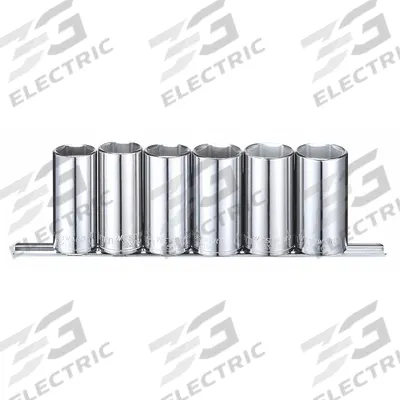 WESTWARD Socket Set: 3/8 in Drive, 6 Piece, 6-Point, Metric - SAE & Metric Socket Sets