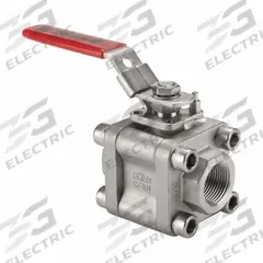 KECKLEY Manual Two-Way Ball Valve: 2 1/2 in, Carbon Steel, Straight, Socket x Socket, Three-Piece (MPN BVM3SWRCSRGSL-250). Key specifications — Brand: KECKLEY; Handle: Locking Lever.