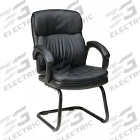 OFFICE STAR Frame Chair: Black, Black, 0 Casters/Glides, 26 5/8 in Overall Wd, 38 7/8 in Overall Ht (MPN EC9235-EC3). Key specifications — Brand: OFFICE STAR; Back Material: Leather; Seat Material: Leather; Chair Material: Leather.