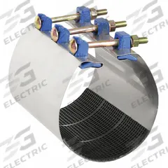 SMITH-BLAIR Repair Clamp: For 2 in Pipe, 9 in Overall Lg, 304 Stainless Steel, Nitrile Rubber Gasket (MPN 24500023809000). Key specifications — Brand: SMITH-BLAIR; Bolt Material: Steel; Maximum Operating Pressure: 150 psi; Maximum Vacuum Pressure: 10 psi; Gasket Material: Nitrile Rubber.
