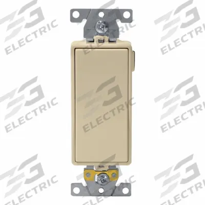 LEVITON Wall Switch: Rocker Switch, 3-Way, Maintained, Ivory, 120/277V AC - Rocker Wall Switches
