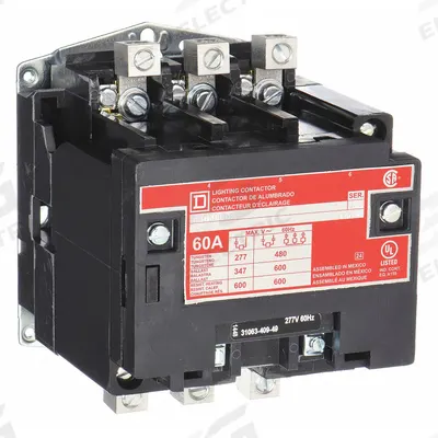 SQUARE D Lighting Magnetic Contactor: 3 Poles, 277V AC - Electrically Held Lighting Contactors