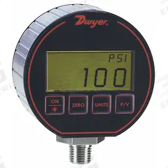 DWYER Digital Process Pressure Gauge: 0 psi to 200 psi, ±0.25% Accuracy, DPG-106, Pressure, 0 to 200. Key specifications — Accuracy: ±0.25%; Process Connection Gender: Male; Process Connection Location: Bottom; Process Connection Type: NPT; Brand: DWYER.