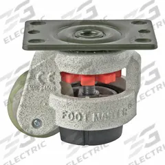 FOOT MASTER Plate Caster: Polyurethane Tread, 50 mm Wheel Dia, 82 mm Mounting Ht, Medium Duty (MPN GD-60-F-HUP-PUS). Key specifications — Brand: FOOT MASTER; Frame Color: White.