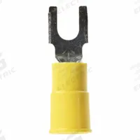 3M Shrink Tubing: Yellow, Vinyl, #8 Stud Size, 12 AWG – 10 AWG Wire Range, Std Fork, 600 V (MPN 58765). Key specifications — Barrel Style: Brazed; Manufacturer Part Number: 58765; Brand: 3M.