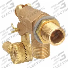 BOB Float Valve: For Water Media, Angle Valve Body, Float Valve Body, Bulkhead, Brass, 3/8 in MNPT (MPN R700L-3/8). Key specifications — Mounting: Bulkhead; Arm Adjustability: Adjustable; Connection Gender - Side 1: Male; Connection Gender - Side 2: Male; Brand: BOB; Connection Type - Side 1: NPT; Connection Type - Side 2: NPT; Flow Rate: 13 gpm @ 85 psi.