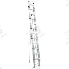 WERNER Extension Ladder: 24 ft Ladder Size, Aluminum, 300 lb Load Capacity, 45 lb Wt, 2 Sections (MPN D1524-2). Key specifications — Color: Silver; Brand: WERNER; Included Features: Rope and Pulley; Removable Fly: Removable.