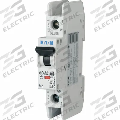 EATON Miniature Circuit Breaker: 15 A Amps, 125V DC, 10 kA at 277/480V AC, Screw - C-Curve, 1-Pole UL489 DIN Rail-Mount Miniature Circuit Breakers