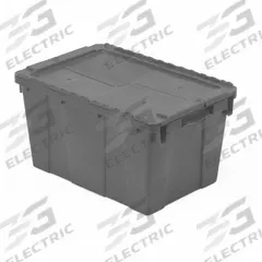 ORBIS Attached Lid Tote: 14.2 gal, 23 1/2 in x 15 3/4 in x 13 in, Gray Body, Gray Lid, Plastic (MPN FP19 Gray). Key specifications — attr1188613: Plastic; attr1188631: ORBIS.