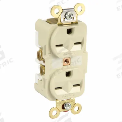 HUBBELL Receptacle: Duplex, 6-15, Ivory, 250V AC, 15 A, 2 Pole / 3 Wire (MPN HBL5662I) - General Purpose Receptacles