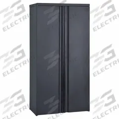 EDSAL Storage Cabinet: 36 in x 18 in x 72 in, Leveling, Shelves, Black, Unassembled, Black (MPN RTA361872S-BLK). Key specifications — Cabinet Color: Black; Base Type: Leveling; Assembled: Unassembled; Mobility: Stationary; Cabinet Material: Aluminum; Brand: EDSAL; Cabinet Style: Shelf; Cabinet Storage Components: Shelves.