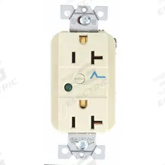 BRYANT Receptacle: Duplex, 5-20, Ivory, 125V AC, 20 A, 2 Pole / 3 Wire (MPN SP53IA)