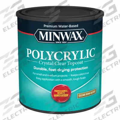 MINWAX Finish: Varnish, Interior, Water, 32 fl oz Container Size, Wood, Semi-Gloss - Wood Sealers & Finishes