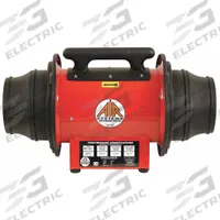 AIR SYSTEMS INTERNATIONAL Confined Space Fan: 115 V AC, 8 in_10 in Duct Dia, 1/3 hp Horsepower, Red (MPN SVF-10E). Key specifications — Brand: AIR SYSTEMS INTERNATIONAL; Includes: In-Line Fan; Operating Voltage: 115 V AC.