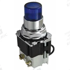 EATON Pilot Light: 30 mm Panel Mounting Size, Blue, LED, 24 V AC/DC Max Volt Rating (Supply) (MPN 10250T297LLP24). Key specifications — Series: 10250T; Brand: EATON; Includes Push-To-Test: Push-To-Test Included.