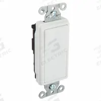 BRYANT Wall Switch: Rocker Switch, 3-Way, Maintained, White, 120/277V AC, 15 A (MPN 9803W). Key specifications — Illuminated: No; Voltage Rating: 120/277V AC.