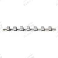 PROTO Socket Rail: Silver, 1 in Overall Wd, 7 Posts/Slots, Steel, Sockets (MPN J2575). Key specifications — attr1125333: (16) Clips; attr1125348: Steel; attr1125346: PROTO; attr1125347: Silver; attr1136588: Sockets; attr1125364: Socket Rail.