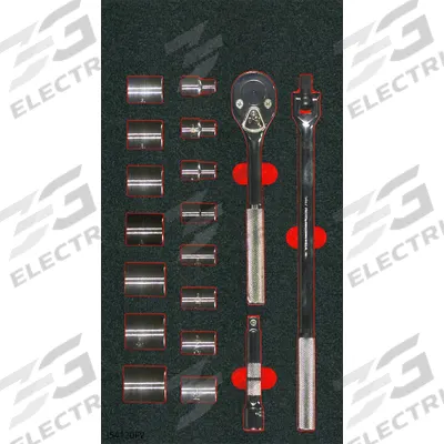 PROTO Socket Sets: 1/2 in Drive, 18 Piece, 12-Point, SAE - SAE Socket Sets with Bit Sockets & Drive Tools
