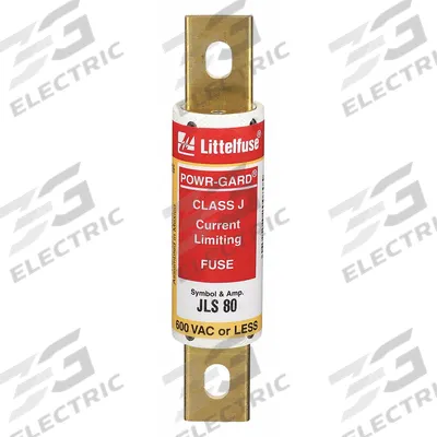 LITTELFUSE Fuse: JLS Series, Class J, Bolt-On Body, Fast-Acting, 80 A, 600 V AC - Fast-Acting Bolt-On Fuses