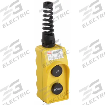 Dayton Pendant Control Station: (2) Push Buttons, 2NO, Up/Down, NEMA 1/3/3R/4/4X - Push-Button Pendants