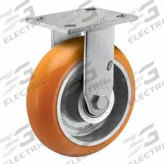 ALBION Caster: Rigid, No Brake, Polyurethane, 4 in Wheel Dia, 2 in Wheel Wd, 5 5/8 in Mounting Ht (MPN 170AN04228R). Key specifications — Wheel Bearing Type: Ball; Wheel/Tread Color: Orange; Brand: ALBION; Caster Type: Rigid.