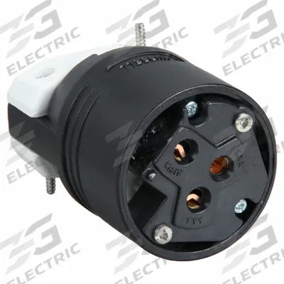 HUBBELL Straight Blade Plug: 10-30P, 125/250V AC, 30 A, 3 Pole, 3 Blade, Black (MPN HBL9337C) - General Purpose Plugs