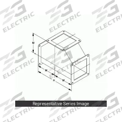 HAMMOND MANUFACTURING Wireway Tee: 4 in Wd, 4 in Ht, Stainless Steel - Tees for Corrosion-Resistant Washdown Wireways