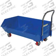 VESTIL Hopper Truck: Not Powered, 9 cu ft Cubic Foot Capacity, 1,000 lb Load Capacity, Blue, Std (MPN SLPT-33). Key specifications — Color: Blue; Brand: VESTIL; Caster/Wheel Configuration: (2) Rigid.