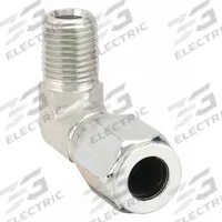 PARKER Compression Fitting Elbow: 1/4 in OD x 1/8 in Pipe Size, 1/8-27 Thread Size, Steel (MPN 4 CBU-S). Key specifications — Brand: PARKER; Series: Ferulok.