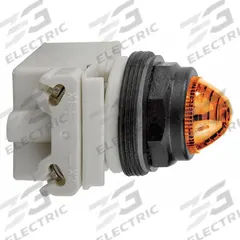 SCHNEIDER ELECTRIC Pilot Light: 30 mm Panel Mounting Size, Amber, Incandescent, 9001SK Series (MPN 9001SKP1A9). Key specifications — Series: 9001SK; Brand: SCHNEIDER; Includes Push-To-Test: No Push-To-Test Included.