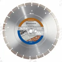 HUSQVARNA Diamond Saw Blade: Block/Brick/Reinforced Concrete, 14 in Blade Dia., Wet/Dry, Good, 5 PK (MPN 579816405). Key specifications — attr1097734: Wet/Dry; attr1097738: Power Cutter; attr1097751: HUSQVARNA.