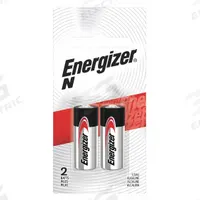 ENERGIZER Battery: Alkaline, 850 mAh Capacity, 1.5V DC, 2 PK (MPN E90BP-2). Key specifications — Battery Chemistry: Alkaline; Brand: ENERGIZER.