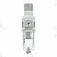 SMC Filter Regulator: AW-D Series, 1/2 in G, 5 micron, 1 MPa Max Op Pressure, Auto Drain (MPN AW40-F04D-D). Key specifications — attr109419: SMC; attr109429: Die-Cast Aluminum; attr109463: Yes; attr109468: AW-D.