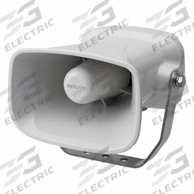 PATLITE Audible Alarm: Horn Sound, 7.6 W Watt, 12 to 24V DC, Indoor/Outdoor - Horn Alarms
