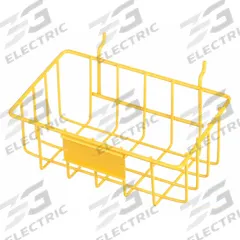 MARLIN STEEL WIRE PRODUCTS Storage Basket: Display Basket, Steel, Chrome-Plated, Yellow (MPN 920-06)